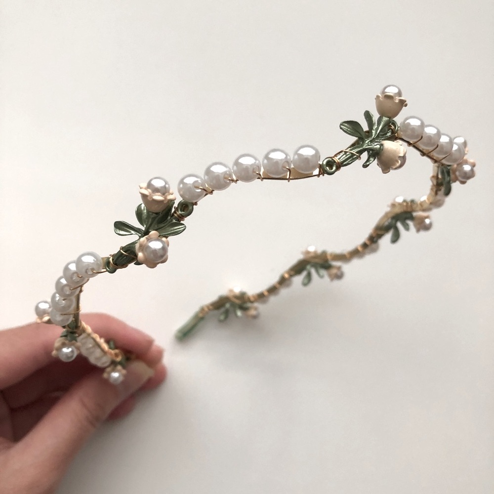 Headband pearl flowers